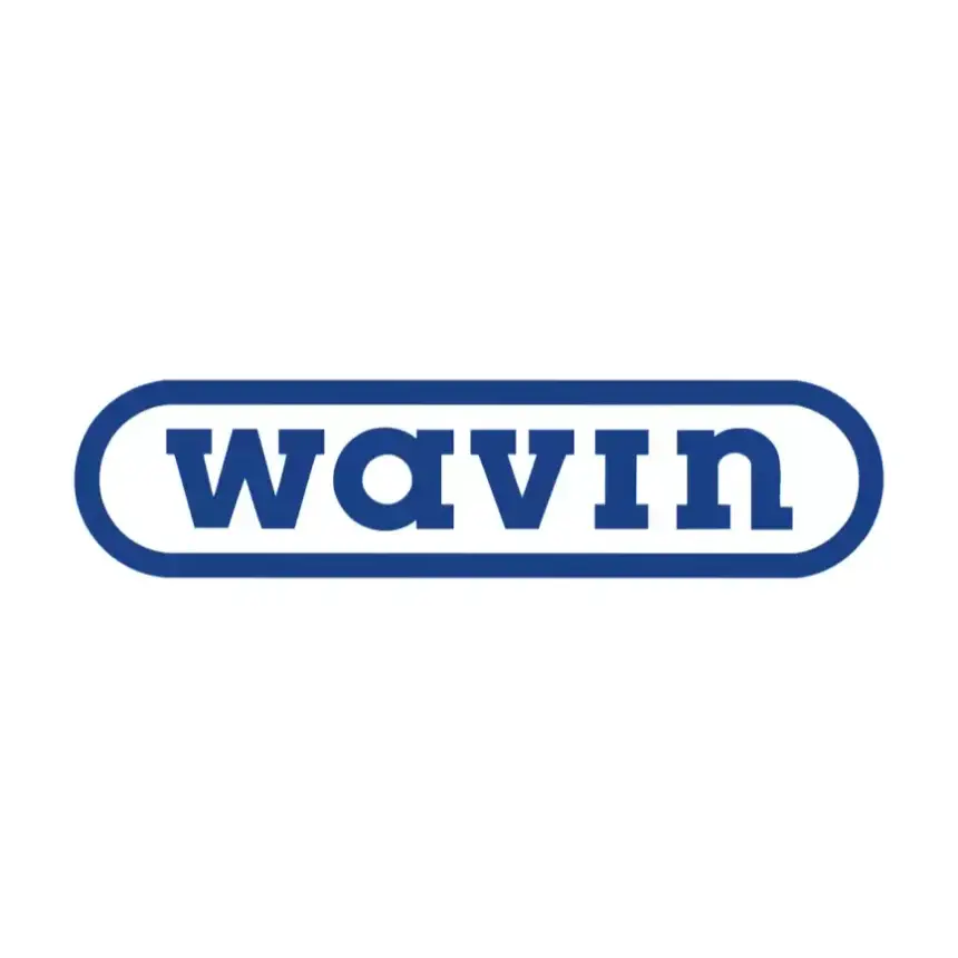 Wavin logo, manufacturer of premium underfloor heating pipes and systems